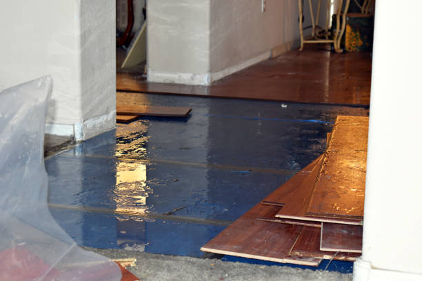 Professional Water Damage Restoration technician working in Sherwood, WI
